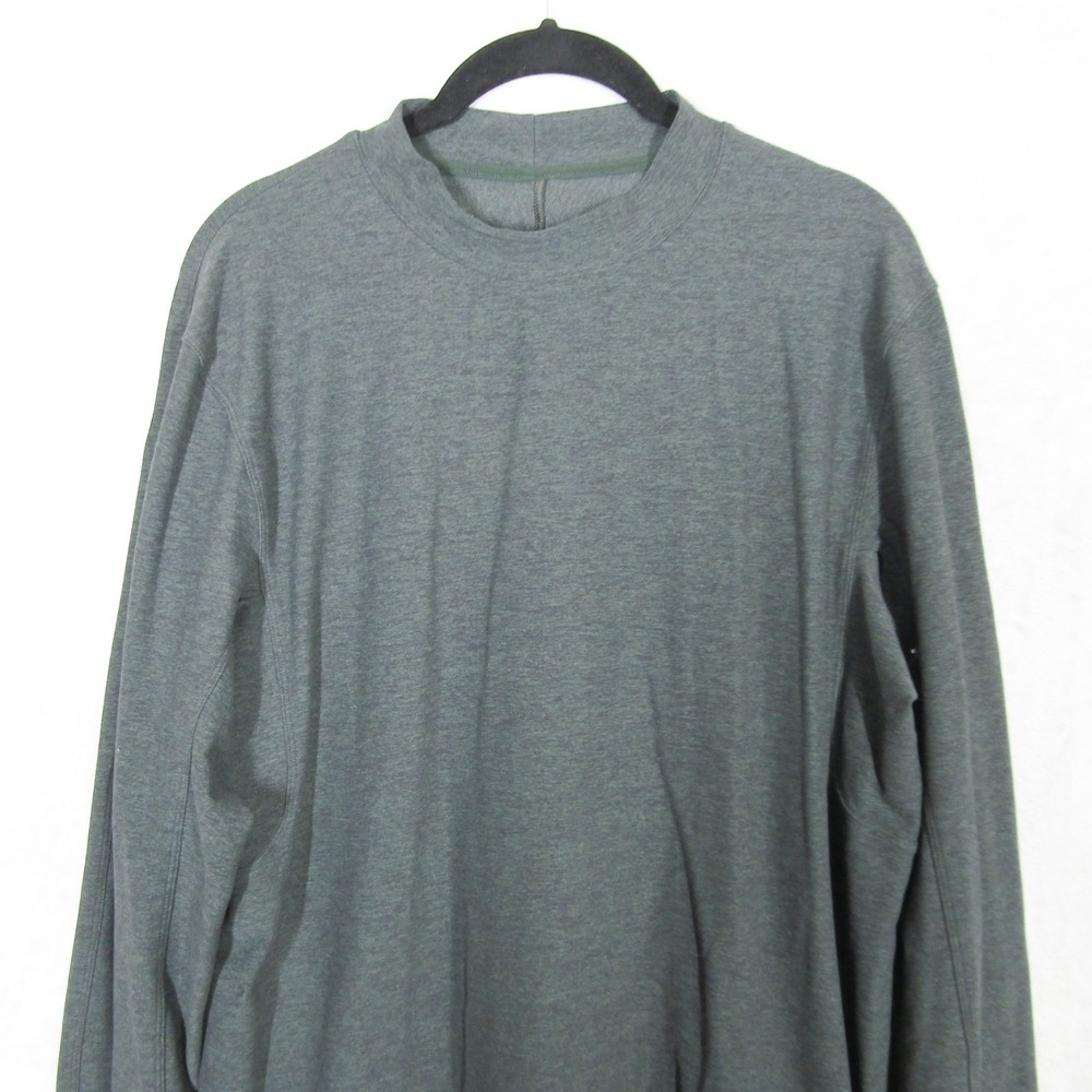 Lululemon Medium Long Sleeve Stretch Shirt Dark Green Heathered Rulu Mock Neck - Picture 3 of 10